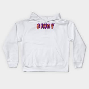 Top 10 best personalised gifts 2022  - Cindy personalised personalized custom name  floral - custom name with lily flower pattern on 3d block letters Kids Hoodie